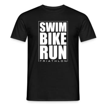 Triathlon Natation Course Cyclisme - T-shirt homme - noir - Devant - AI Model Male 178 light (178cm)