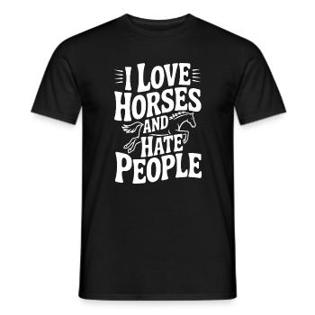 I Love Horses and Hate People - Men's T-Shirt - black - Front - AI Model Male 178 light (178cm)
