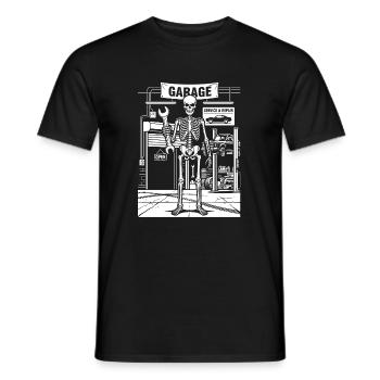 Skeleton in the Garage Auto Shop - Men's T-Shirt - black - Front - AI Model Male 178 light (178cm)