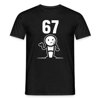 Six Seven 67 Meme Humor Gift Idea Funny - Men's T-Shirt - black - Front - AI Model Male 178 light (178cm)