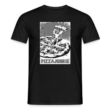 Pizzajunkie Slice Graphic - Männer T-Shirt - Schwarz - Vorne - AI Model Male 178 light (178cm)