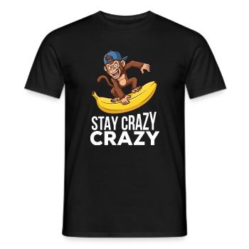 Verrückter Affe auf Bananen-Grafik-T-Shirt - Männer T-Shirt - Schwarz - Vorne - AI Model Male 178 light (178cm)