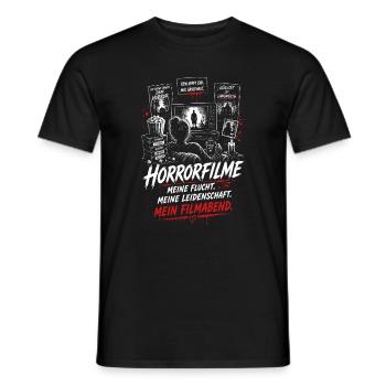 Horror Filme Nacht Leidenschaft Design - Männer T-Shirt - Schwarz - Vorne - AI Model Male 178 light (178cm)