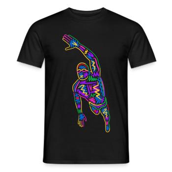 Schwimmen Schwimm bunt Herren Schwimmer Jungen - Männer T-Shirt - Schwarz - Vorne - AI Model Male 178 light (178cm)