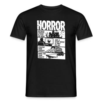Horror Movies Over Responsibilities - Männer T-Shirt - Schwarz - Vorne - AI Model Male 178 light (178cm)