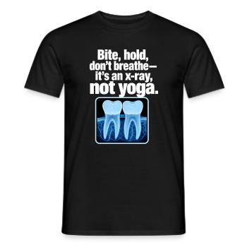Humour drôle de dentiste aux radiographies, c’est une radiographie, pas du yoga - T-shirt homme - noir - Devant - AI Model Male 178 light (178cm)