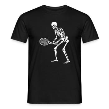 Skeleton spielt Tennis - Männer T-Shirt - Schwarz - Vorne - AI Model Male 178 light (178cm)