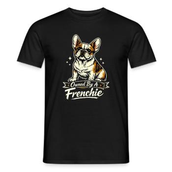 Owned By A Frenchie Frenchie Mom Motiv - Männer T-Shirt - Schwarz - Vorne - AI Model Male 178 light (178cm)