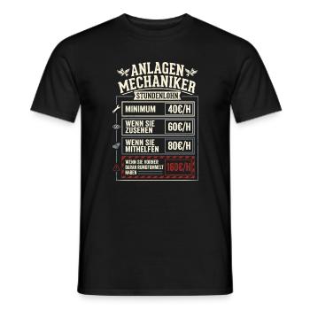Anlagenmechaniker Stundenlohn Handwerker Spruch - Männer T-Shirt - Schwarz - Vorne - AI Model Male 178 light (178cm)