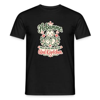 Hebamme Hand und Fuß - Männer T-Shirt - Schwarz - Vorne - AI Model Male 178 light (178cm)