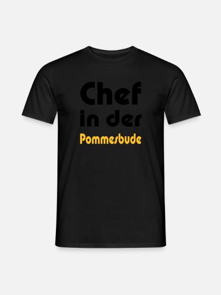 Chef in der Pommesbude - Männer T-Shirt - Schwarz