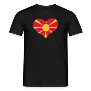 Mazedonien Herz; Heart Macedonia - T-shirt homme - noir - Devant - AI Model Male 178 light (178cm)