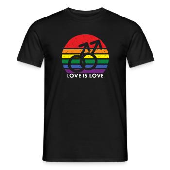 Mann Love is Love Vintage Retro - Männer T-Shirt - Schwarz - Vorne - AI Model Male 178 light (178cm)