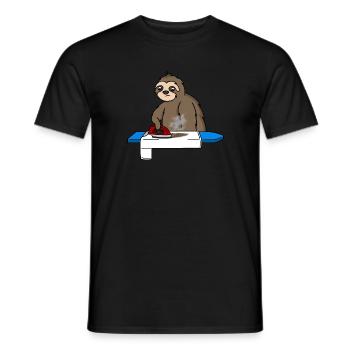 Sloth irons very slowly - Men's T-Shirt - black - Front - AI Model Male 178 light (178cm)