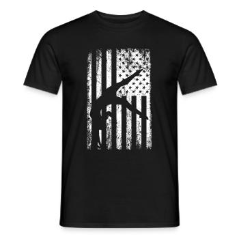 Turnen Gymnsatik US Flagge Turntrainer Geschenk T - Männer T-Shirt - Schwarz - Vorne - AI Model Male 178 light (178cm)