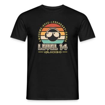 Level 14 - T-shirt homme - noir - Devant - AI Model Male 178 light (178cm)