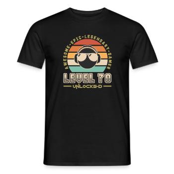 Level 70 - Men's T-Shirt - black - Front - AI Model Male 178 light (178cm)