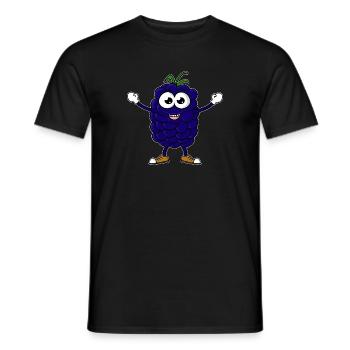 Brombeere Cartoon - Männer T-Shirt - Schwarz - Vorne - AI Model Male 178 light (178cm)