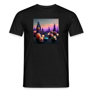 Ville de cristal - T-shirt homme - noir - Devant - AI Model Male 178 light (178cm)
