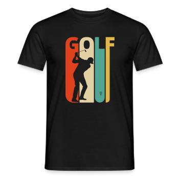 Vintage Retro Golf Geschenke für Golfer. Golfspieler - Männer T-Shirt - Schwarz - Vorne - AI Model Male 178 light (178cm)