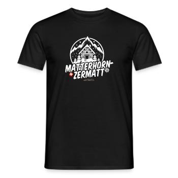 Matterhorn Zermatt Switzerland Ski T Shirt Design - Men's T-Shirt - black - Front - AI Model Male 178 light (178cm)
