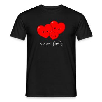 Coeurs - famille - T-shirt homme - noir - Devant - AI Model Male 178 light (178cm)