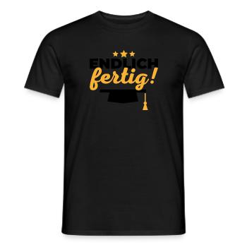 Endlich fertig Schule Geschenk Abschluss - Männer T-Shirt - Schwarz - Vorne - AI Model Male 178 light (178cm)