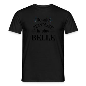 Mariage | Désolé j'épouse la plus belle - T-shirt homme - noir - Devant - AI Model Male 178 light (178cm)