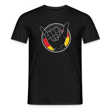 Hang ten / Vdub Greeting / Shaka wave - Allemagne - T-shirt homme - noir - Devant - AI Model Male 178 light (178cm)