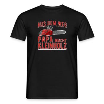 aus dem Weg - Papa macht Holz - Vatertag - Männer T-Shirt - Schwarz - Vorne - AI Model Male 178 light (178cm)