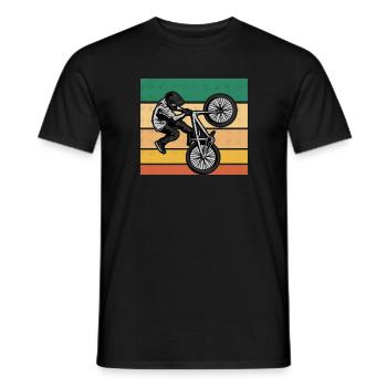 BMX Fahrrad - Männer T-Shirt - Schwarz - Vorne - AI Model Male 178 light (178cm)