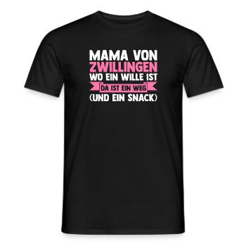Mama Von Zwillingen - Männer T-Shirt - Schwarz - Vorne - AI Model Male 178 light (178cm)