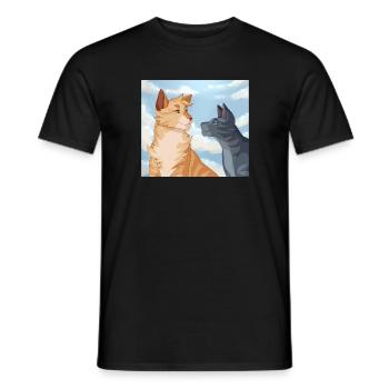 Lionblaze Cinderheart Warrior cats - Men's T-Shirt - black - Front - AI Model Male 178 light (178cm)
