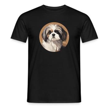Shih Tzu Löwenhunde Chrysanthemenhund Shih Tzu - Männer T-Shirt - Schwarz - Vorne - AI Model Male 178 light (178cm)