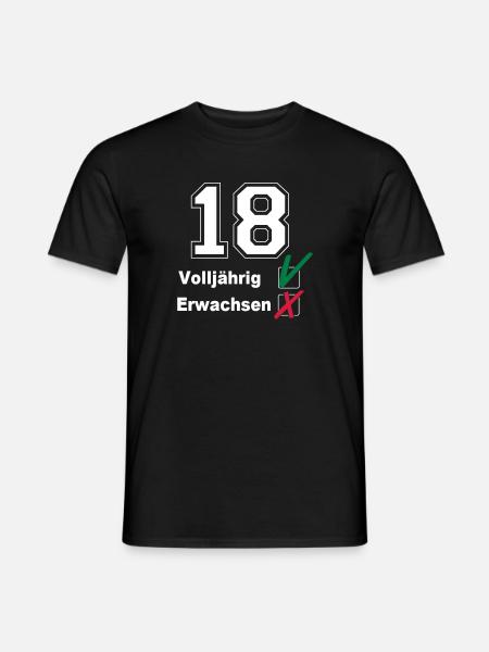 18. Geburtstag ,Volljährig , erwachsen(25) - Männer T-Shirt - Schwarz