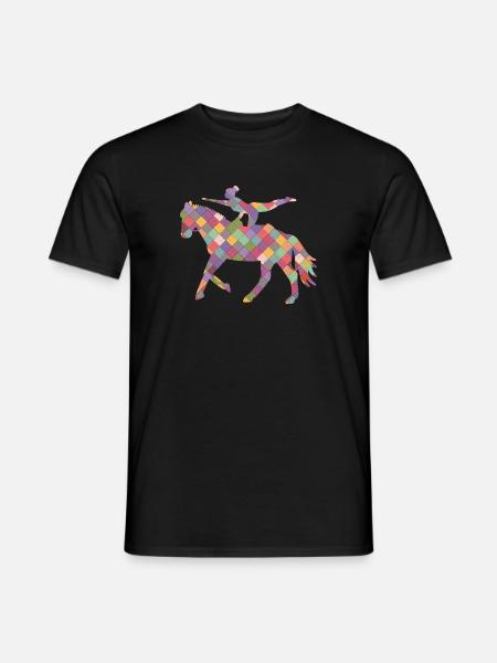 Voltigieren Silhouette Mädchen Reiterin Geschenk - Männer T-Shirt - Schwarz