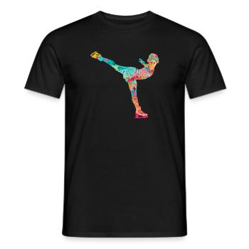 Eiskunstlauf PopArt - Männer T-Shirt - Schwarz - Vorne - AI Model Male 178 light (178cm)