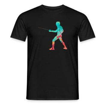 Escrime et escrime PopArt - T-shirt homme - noir - Devant - AI Model Male 178 light (178cm)