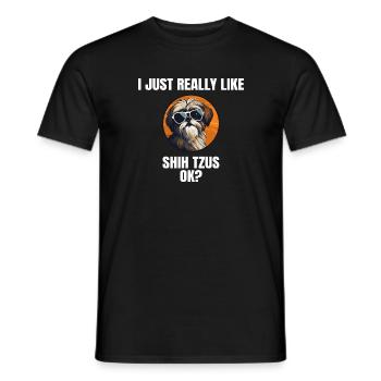 Shih Tzu Löwenhunde Chrysanthemenhund Shih Tzu - Männer T-Shirt - Schwarz - Vorne - AI Model Male 178 light (178cm)