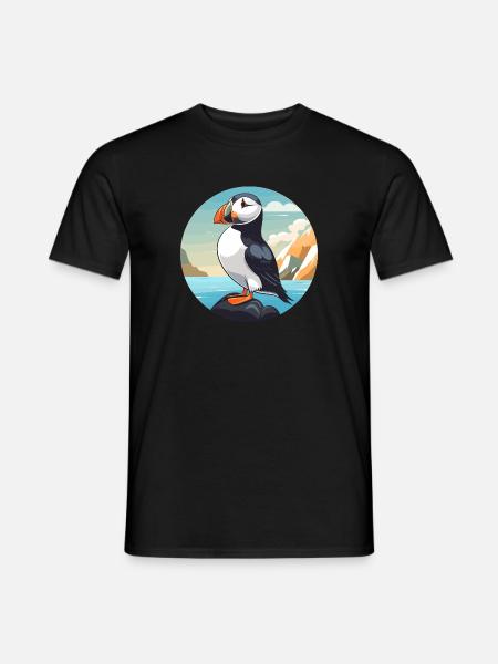 Papageientaucher Küstenvögel Papageientaucher - Männer T-Shirt - Schwarz