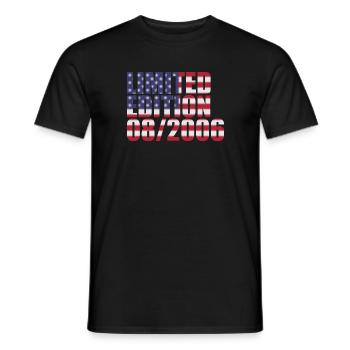 18th Birthday Limited Edition United States 08/2006 - Men's T-Shirt - black - Front - AI Model Male 178 light (178cm)