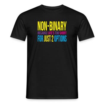 Au-delà de la binarité | Collection Inclusivité 2.0 - T-shirt homme - noir - Devant - AI Model Male 178 light (178cm)