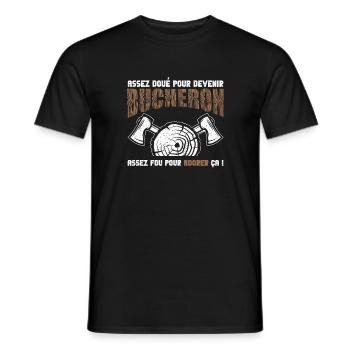 Fier d’être bûcheron - T-shirt homme - noir - Devant - AI Model Male 178 light (178cm)