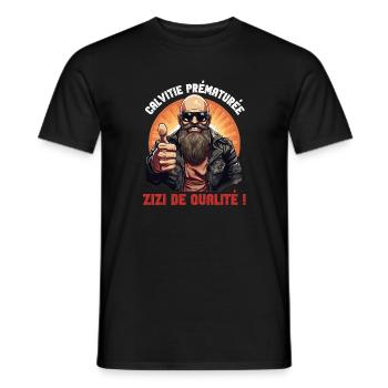 Calvitie et fierté - T-shirt homme - noir - Devant - AI Model Male 178 light (178cm)