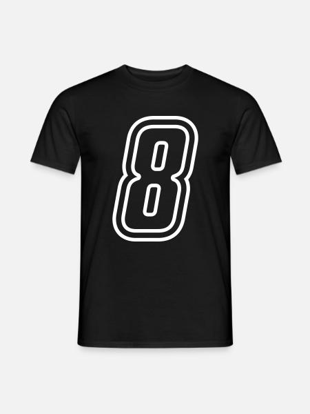 8 Zahl nummer - Männer T-Shirt - Schwarz