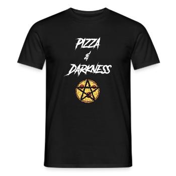 Goth Pizza Und Dunkelheit - Männer T-Shirt - Schwarz - Vorne - AI Model Male 178 light (178cm)