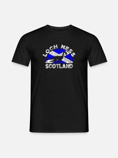 Grunge Nessie Loch Ness Écosse Drapeau - T-shirt homme - noir