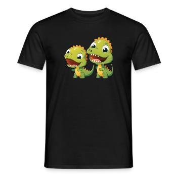 Dinosaur Baby Tyrannosaurus Two Dino T-Rex - Men's T-Shirt - black - Front - AI Model Male 178 light (178cm)