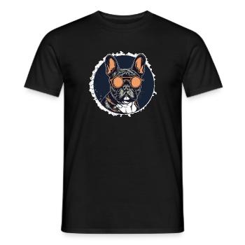 Französische Bulldogge Sonnenbrille - Männer T-Shirt - Schwarz - Vorne - AI Model Male 178 light (178cm)