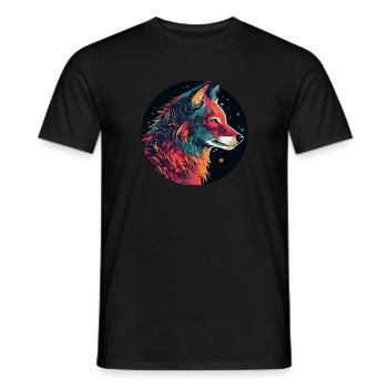 Wolf, Wildhund, Grauer Wolf, Canis lupus - Männer T-Shirt - Schwarz - Vorne - AI Model Male 178 light (178cm)